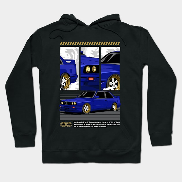 Retro E30 Sport Car Hoodie by milatees